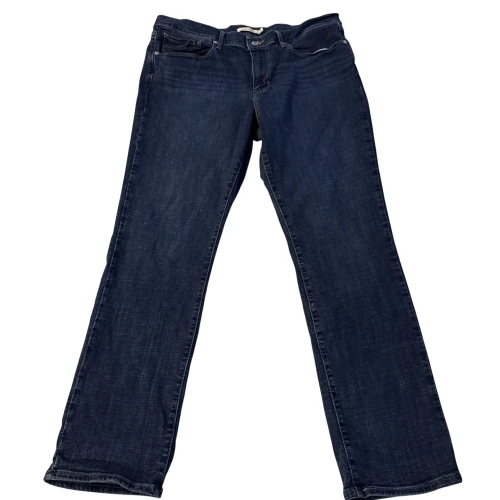 Levi Strauss Classic Straight Leg‎ Jeans Dark Wash Blue Denim 16M W33 L30